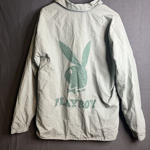 Playboy by Pacsun Jacket Men's Size Large Full Snap Windbreaker Bunny Logo - Picture 6 of 8